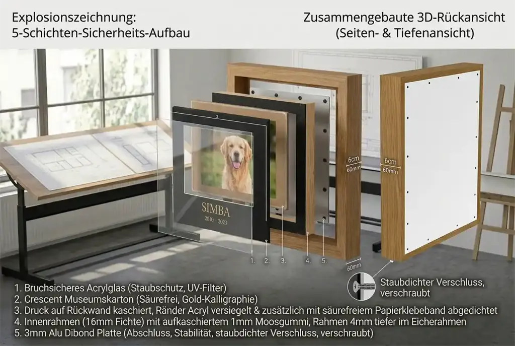 Schere Aufbewahrung der Asche von Hunden und Katzen.
